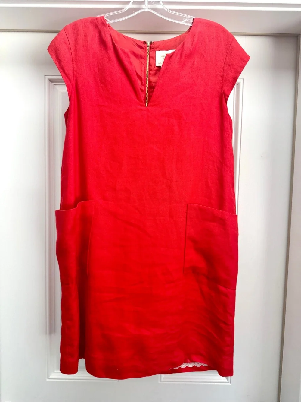 Kate Spade Red Linen Shift Dress